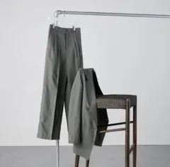 ユニクロ リネンブレンドタックワイドパンツ L ブラック