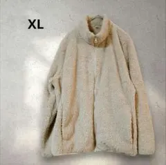UNIQLOユニクロ　ベージュ ファーリーフリースフルジップジャケットXL