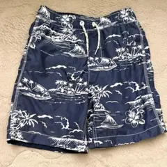 GAP☆子供140プリント水着 ネイビー男の子スイムウェア