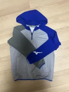 Mizuno フード付きジャージ 150サイズ 青/グレー