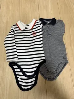 Jacadi プチバトー　ストライプロンパース 12M