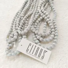 【未使用】CITRUS シルクボールネックレス シルバーグレイ