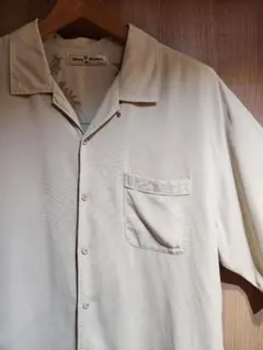 90s Tommy Bahama オープンカラーシャツ シルク M表記 クリームのサムネイル
