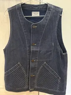 SCHOTT BROS. PERFEITO ストライプデニムベスト L ネイビー - メルカリ