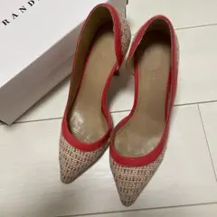 VICKY ツイード エナメル パンプス ハイヒール 赤 ピンク L 24cmのサムネイル