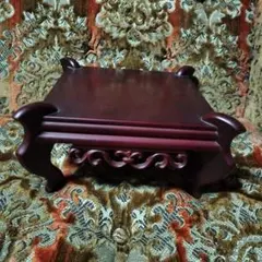 ダークレッド 木製 花瓶台　飾台　花台　アンティーク　ヴィンテージ