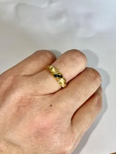 ☆美品☆K18サファイア&ダイヤ付リング　約９号