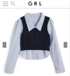 GRL　タックシャツ×ニットベストアンサンブル