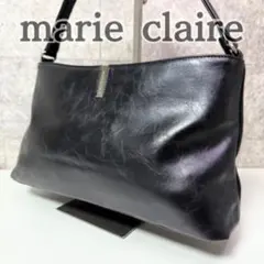 【良品】marie claire マリクレール ハンドバッグ ブラック 裏地総柄