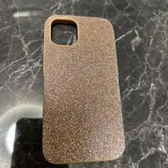 Swarovski iPhone12 miniゴールドラメケース
