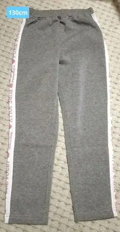 グレー スウェットパンツ ピンクロゴ入り130cm