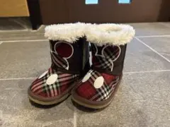 【美品】ミッキー デザイン・キッズムートンブーツ・14cm