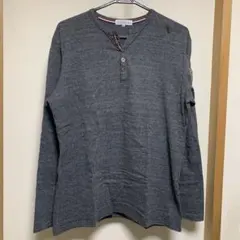 長袖　メンズ　グレー　綿100%