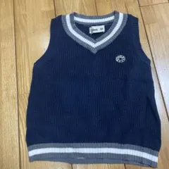 Bobson ネイビー Vネックベスト 80