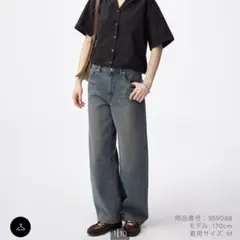 GU バレルレッグジーンズ デニムパンツ Sサイズ 裾直しあり股下66cm