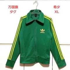 00s美品★XL　アディダス　ファイヤーバード　トラックジャケット　万国旗　短丈