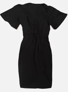 ZARA BASIC グリーン 半袖 ひざ丈ワンピース XS