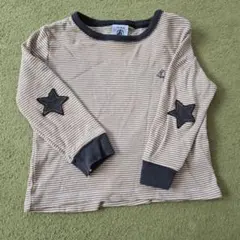 PETIT BATEAUストライプ 星型パッチ Tシャツ 18m