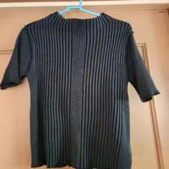 アーバンリサーチ　リブ編み ブラック 半袖ニット