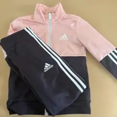 adidas ジャージセット ピンク/グレー130美品