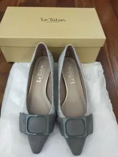 Le Talon グレー ポインテッドトゥパンプス 22.5cm