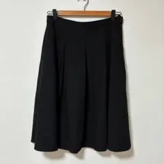 PLST プラステ　フレアスカート　膝丈　無地　シンプル　黒　M