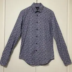 ZARA MAN 総柄 長袖シャツ Sサイズ スリムフィット