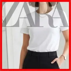 ​新品タグ付✨ZARA ザラ 完売品 美シルエット クルーネック 白TシャツM