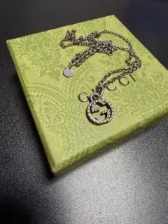 値下げ交渉可能、GUCCI シルバー ロゴペンダント ネックレス
