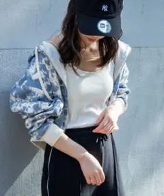 WEGO タイダイ柄 クロップド丈 ジップアップパーカーのサムネイル