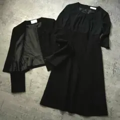 極美品 11号 イギン ブラックフォーマル 2点セット セットアップ Aライン