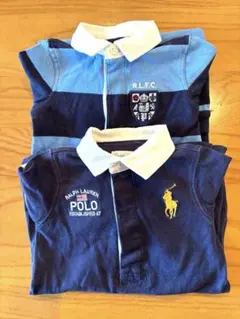 ポロ・ラルフ・ローレン ボタン付きロンパース 2点セット