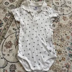 プチバトー　18m 81cm 80 ポロシャツ風半袖ロンパース