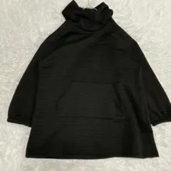 SHEIN シーイン　ブラック　L ビッグサイズ ハイネック パーカー