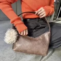 【新品未使用タグ付き】 mystic loti ファーポーチ付きホーボーBAG