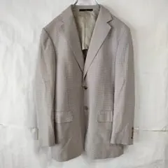 DAKS ダックス　テーラードジャケット　チェック柄　紫　グレー　サイズAB6