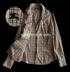 BURBERRY BLUE LABEL 長袖 ノバチェック ホースロゴ ベージュ - メルカリ
