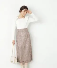 プロポーション　タイトケミカルレーススカート