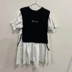 sopita 半袖ワンピース 140 黒白