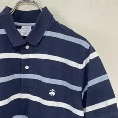 BROOKS BROTHERS ワンポイント 刺繍ロゴ ボーダーポロシャツ