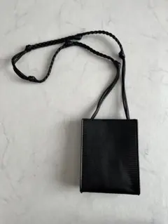 ブラック リザード型押し ショルダーバッグ