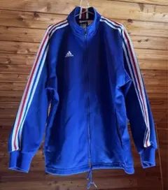adidas アディダス ジャージ　青　長袖　赤　トップス トリコロール L