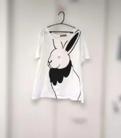 【FRAPBOIS フラボア】日本製☆半袖Tシャツ　うさぎプリント　白　コットンのサムネイル