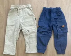 子供服 ハッカキッズ カーゴパンツ チノパン 100cm ベージュ ネイビーのサムネイル