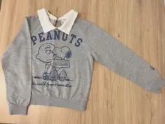 PEANUTS スヌーピー 襟付きトレーナー グレー　　キッズ140cmのサムネイル