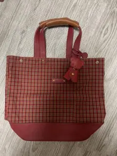 ♡ハンドメイド♡ ビッグバケツトートバッグ＊ブラウン パラカチェック 