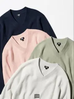 UNIQLO ワッフルVネックセーター　Lサイズ