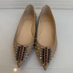 Christian Louboutin フラットシューズ スワロフスキー 38 - メルカリ