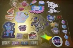 【30】カラフルキャラクター ステッカーセット　おすそわけ　ボンドロ　おはじき