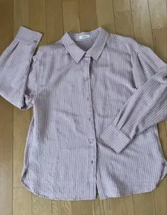 earth music&ecology ピンクストライプシャツ サイズF